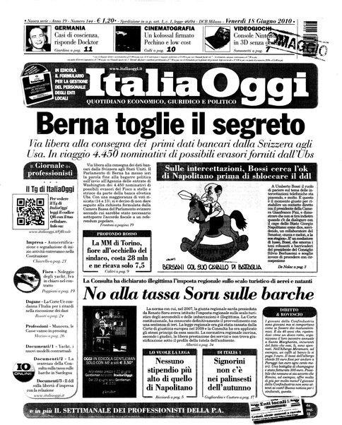 Italia oggi : quotidiano di economia finanza e politica